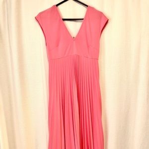 ASOS handkerchief hem size 4 Maternity dress with accordion pleats in Salmon